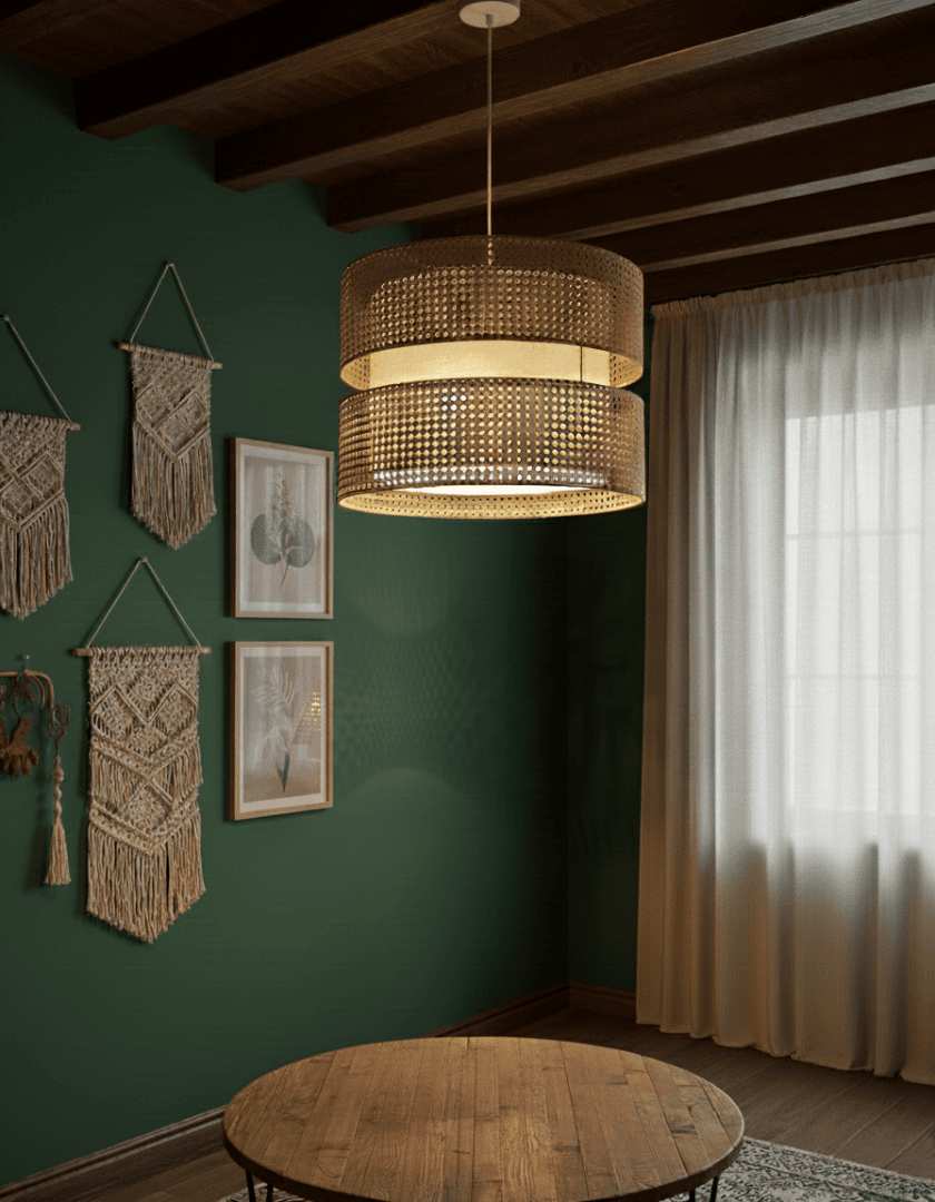 New Light luxury rattan pendant light